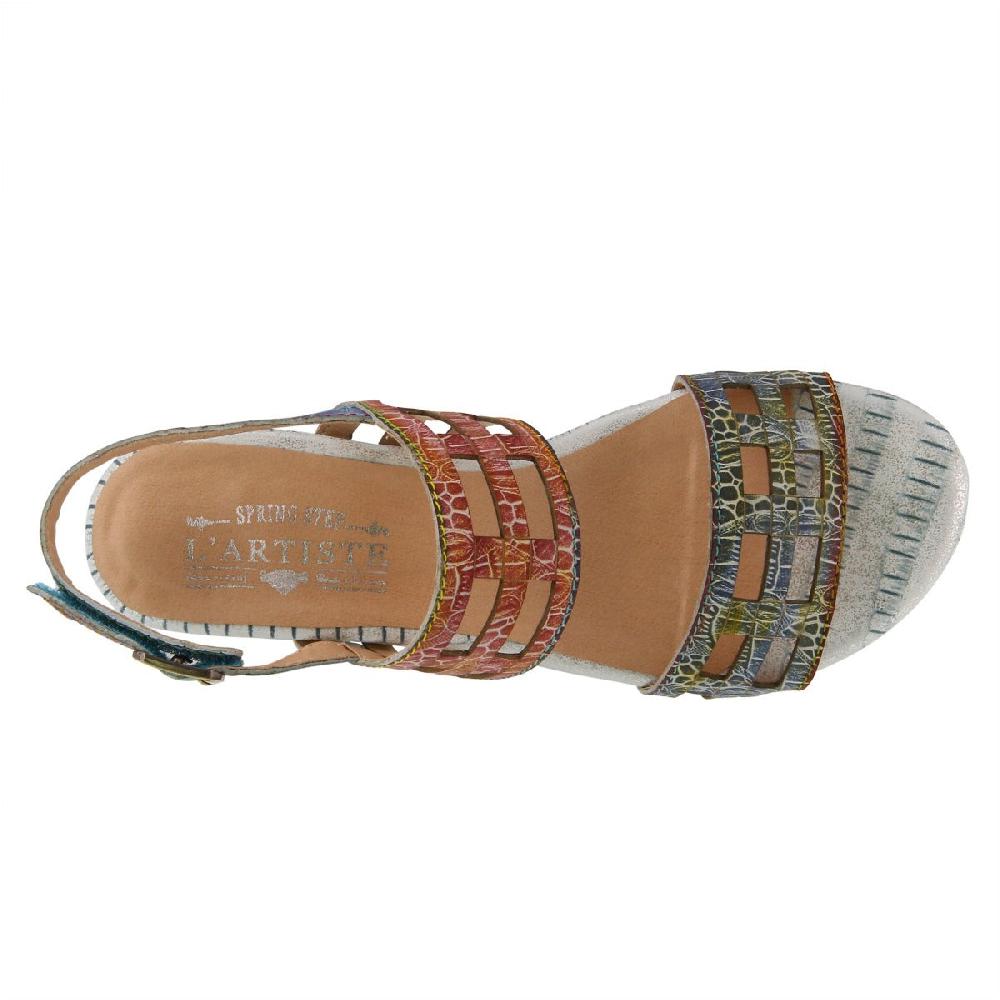 L'Artiste Blue Multi Anesa Slingback Womens Sandals ANESA
