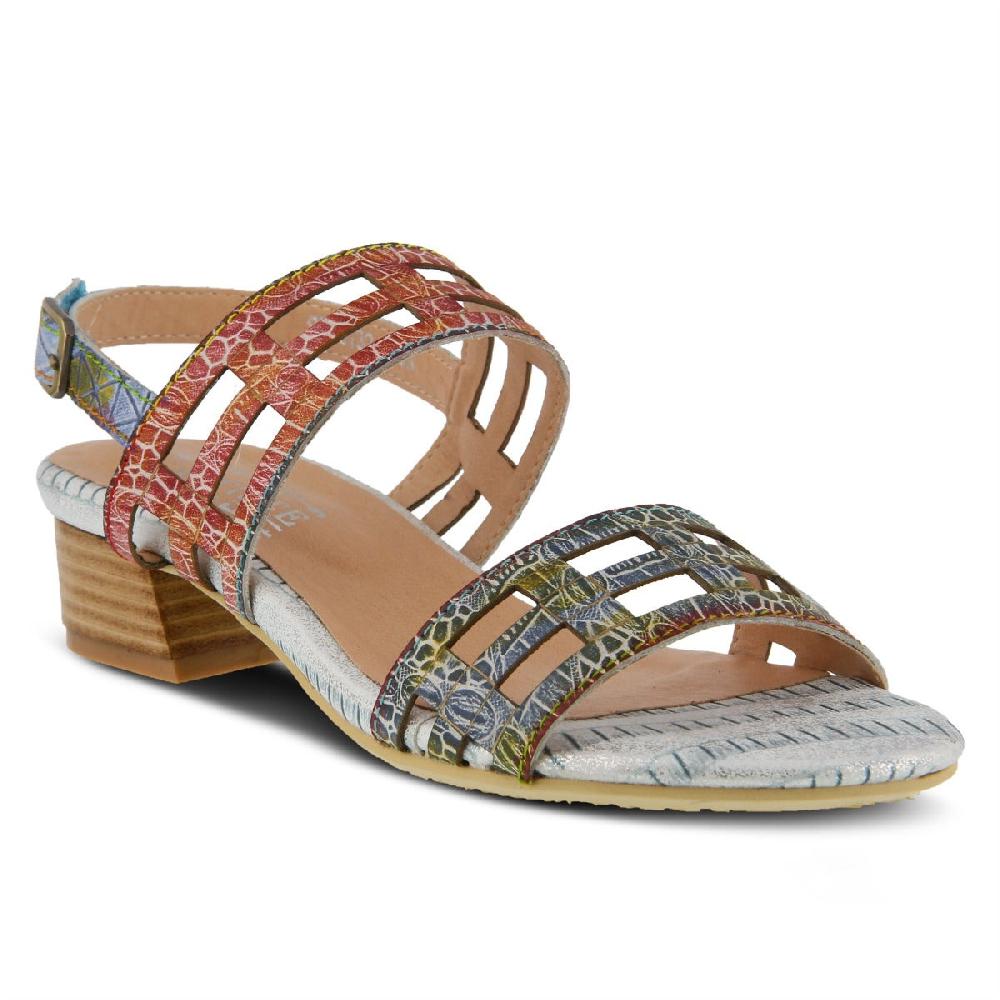 L'Artiste Blue Multi Anesa Slingback Womens Sandals ANESA
