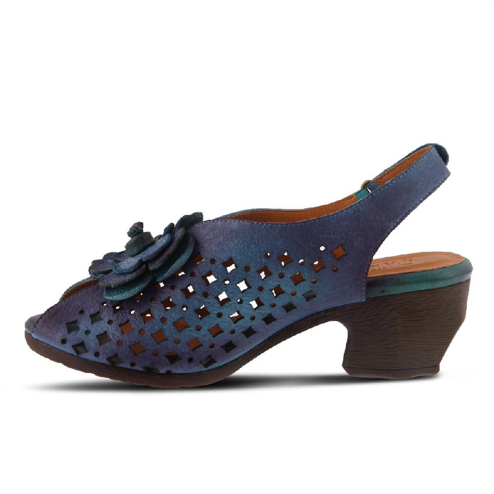L'Artiste Blue Multi Lovella Slingback Womens Dress Sandals LOVELLA