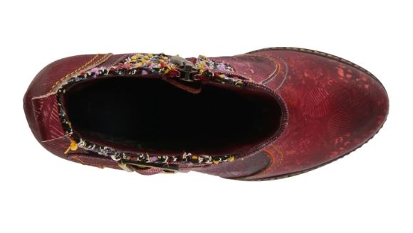 L'Artiste Bordeaux Multi Nancies Womens Booties