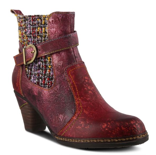 L'Artiste Bordeaux Multi Nancies Womens Booties