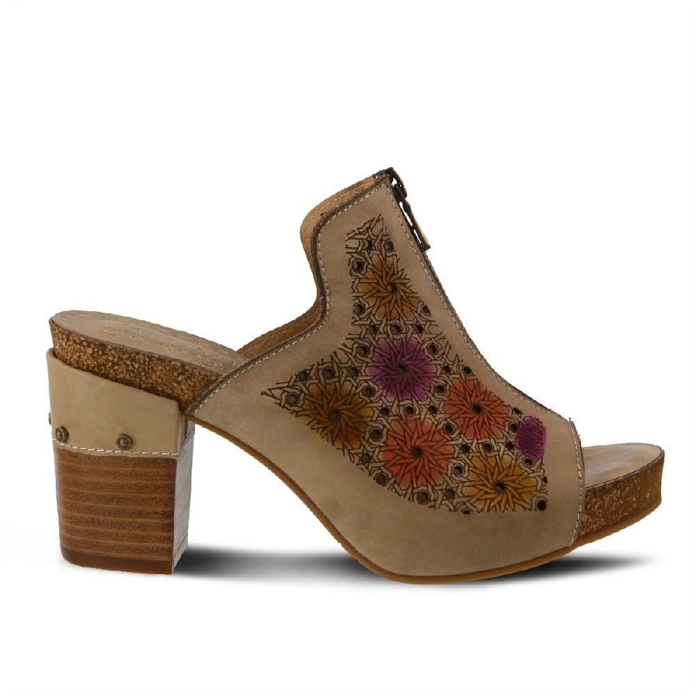 L'Artiste Light Beige Zippia Womens Slide High Heel Sandals ZIPPIA