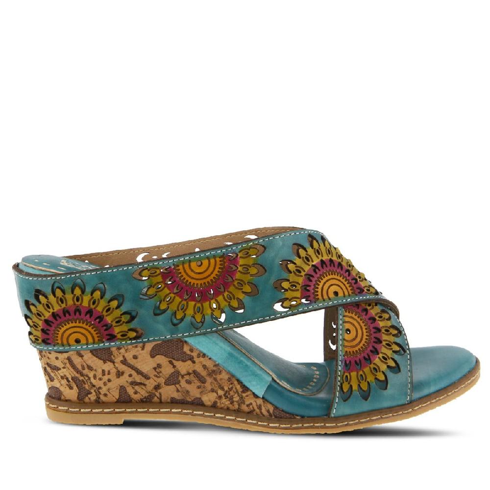 L'Artiste Turquoise Enticing Womens Slide On Sandals ENTICING