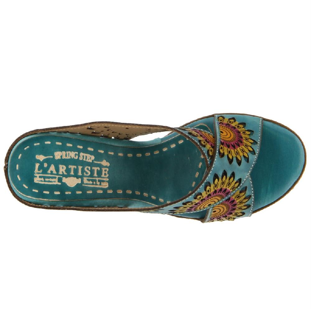 L'Artiste Turquoise Enticing Womens Slide On Sandals ENTICING