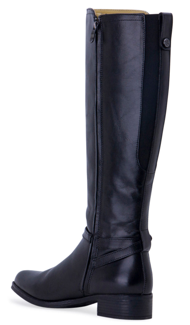 L010-BW1588-BLK SIENA Black Bussola Tall Knee High Leather Boot
