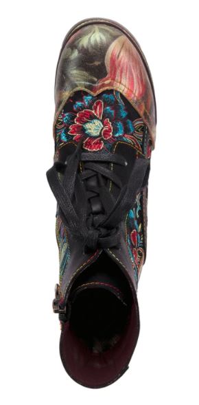 La'Artiste Black Multi Litldani Womens Bootie