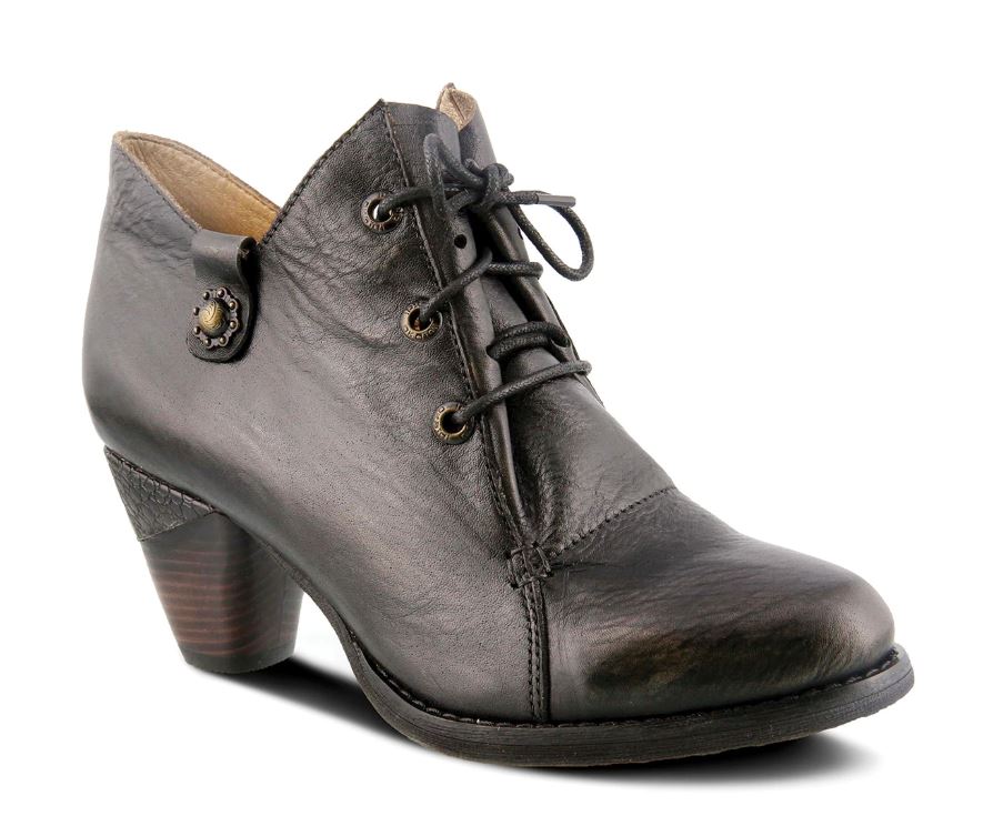 La'Artiste by Spring Step Black Juliane Womens Short Bootie