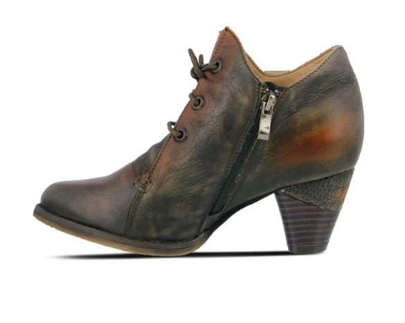 La'Artiste By Spring Step Olive Multi Juliane Womens Short Bootie