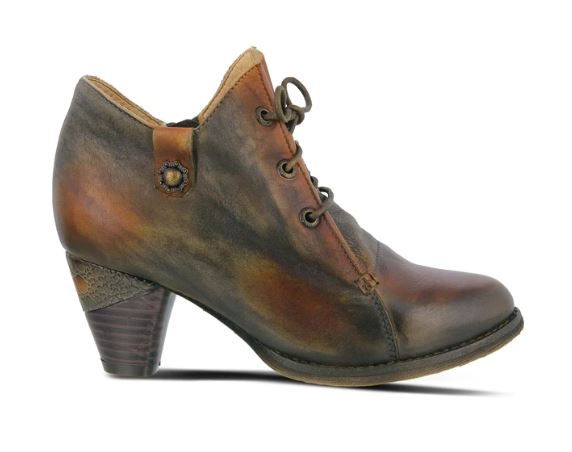 La'Artiste By Spring Step Olive Multi Juliane Womens Short Bootie