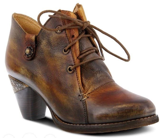 La'Artiste by Spring Step Olive Multi Juliane Womens Short Bootie