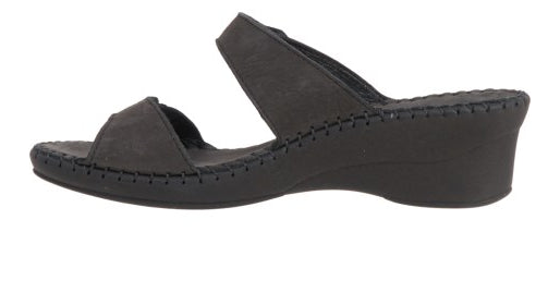 La Plume Black Charese Double Strap Womens Sandals CHARESE-BLACK