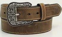 Ladies Ariat Distressed Brown Belt with Antique Buckle A1523402