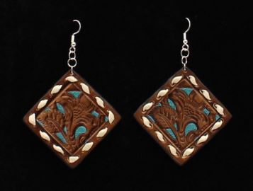 Ladies Blazzin RoXX Leather Embossed Earrings 30969