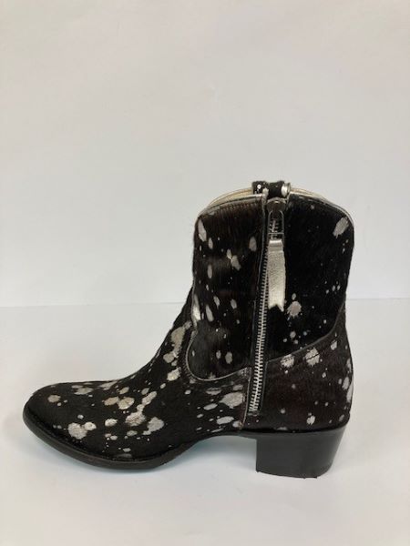 Lane Boots Black/Silver Cow Plain Jane Women's Booties LB0553M