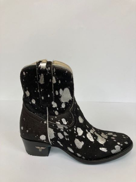 Lane Boots Black/Silver Cow Plain Jane Women's Booties LB0553M