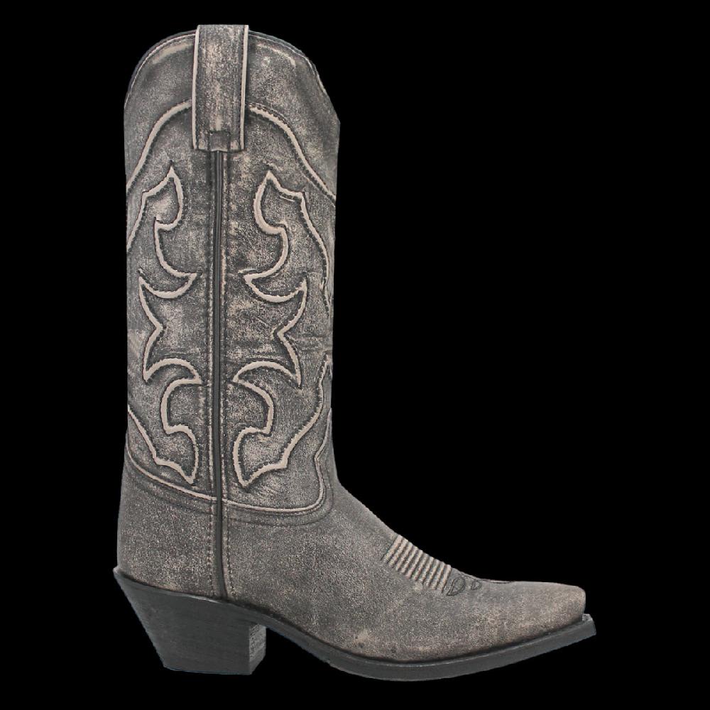 Laredo Black/Black Sanded Reva Women's 12 Inch Snip Toe Leather Boots 52175