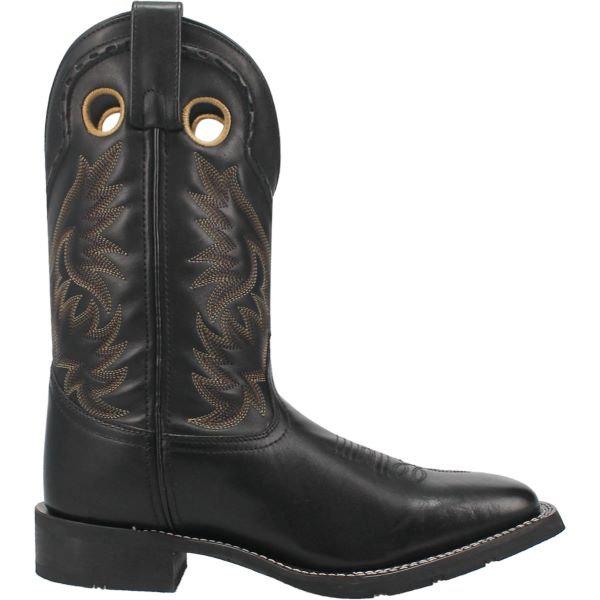 Laredo Black Kane Broad Square Toe Men's 11 Inch Western Boots 7710