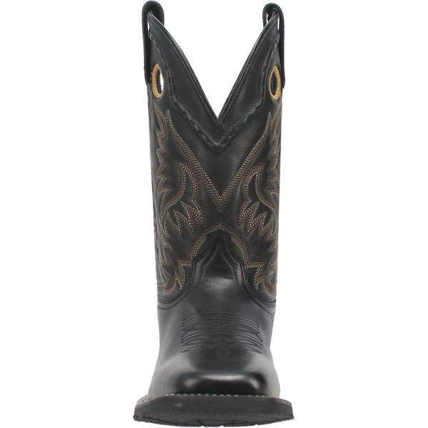 Laredo Black Kane Broad Square Toe Men's 11 Inch Western Boots 7710