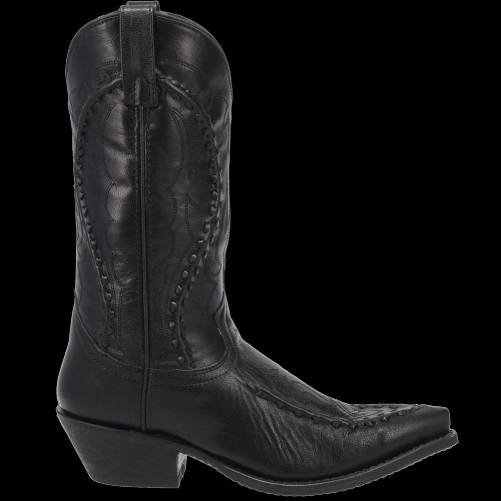 Laredo Black Men's Goat Western Cowboy Boots With Buck Lace Stitching 68430