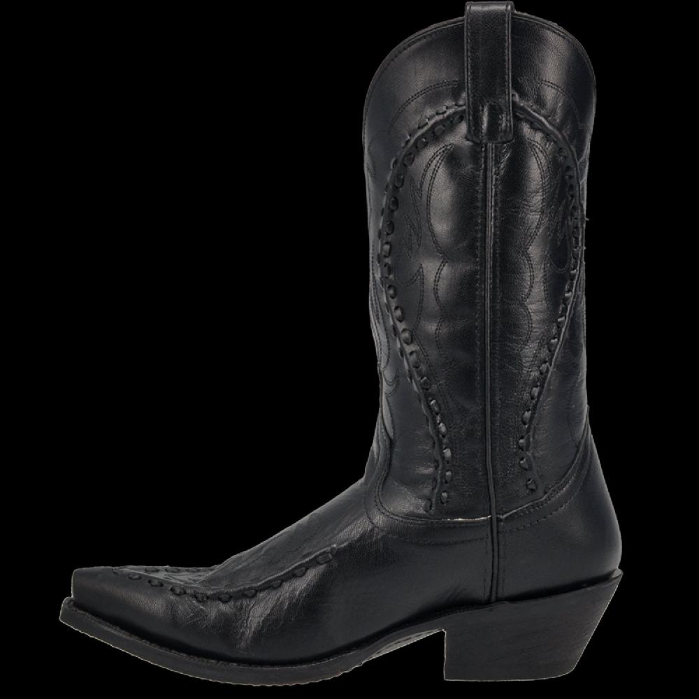 Laredo Black Men's Goat Western Cowboy Boots With Buck Lace Stitching 68430