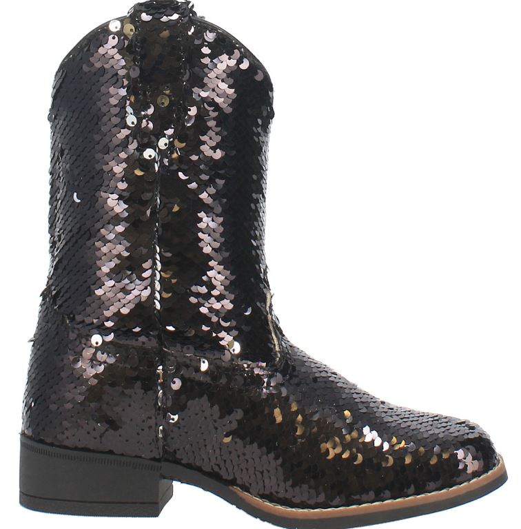 Laredo Black Sequin Kansas Childrens Boots LC2540