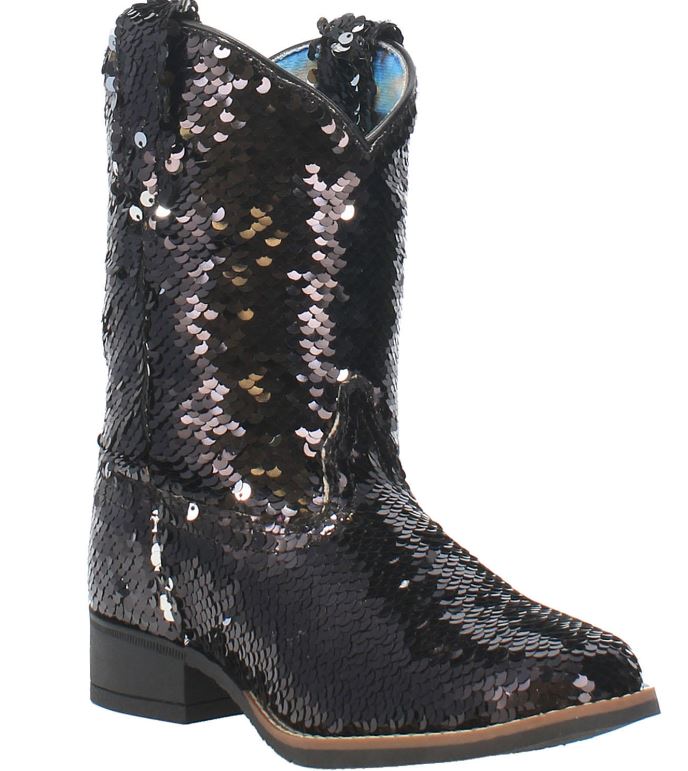 Laredo Black Sequin Kansas Childrens Boots LC2540