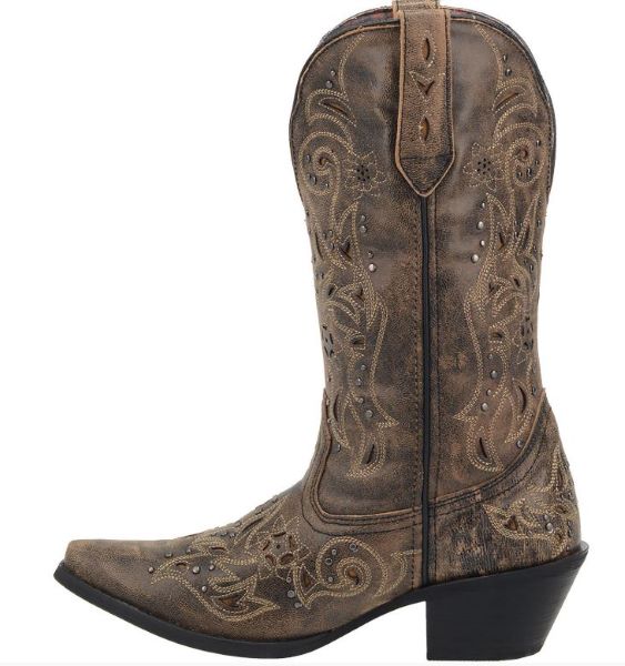 Laredo Black With Tan Vanessa Wide Calf Womens Western Cowboy Boots 52050