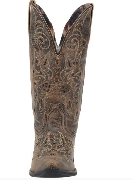Laredo Black With Tan Vanessa Wide Calf Womens Western Cowboy Boots 52050