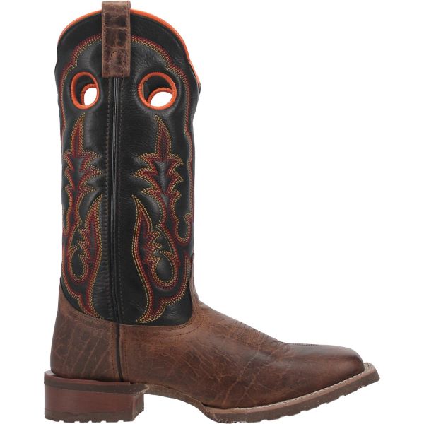 Laredo Brown/Black Isaac 13 Inch Broad Square Toe Men's Western Boots 7960