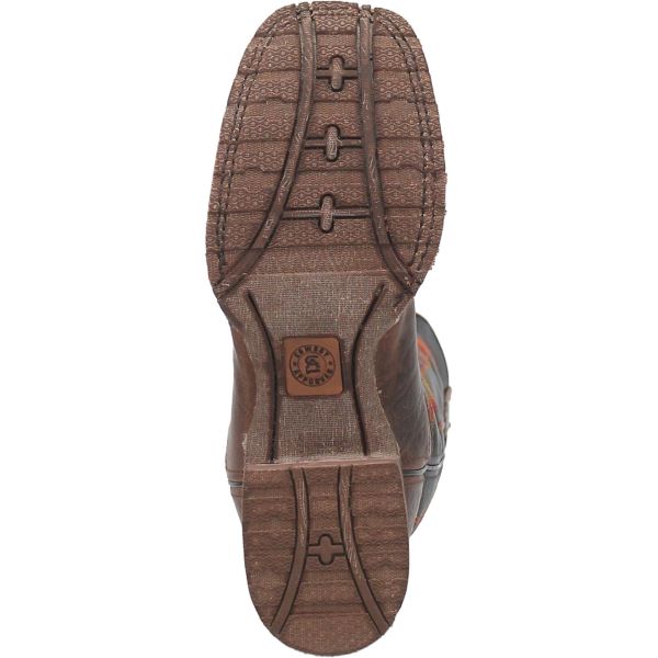 Laredo Brown/Black Isaac 13 Inch Broad Square Toe Men's Western Boots 7960