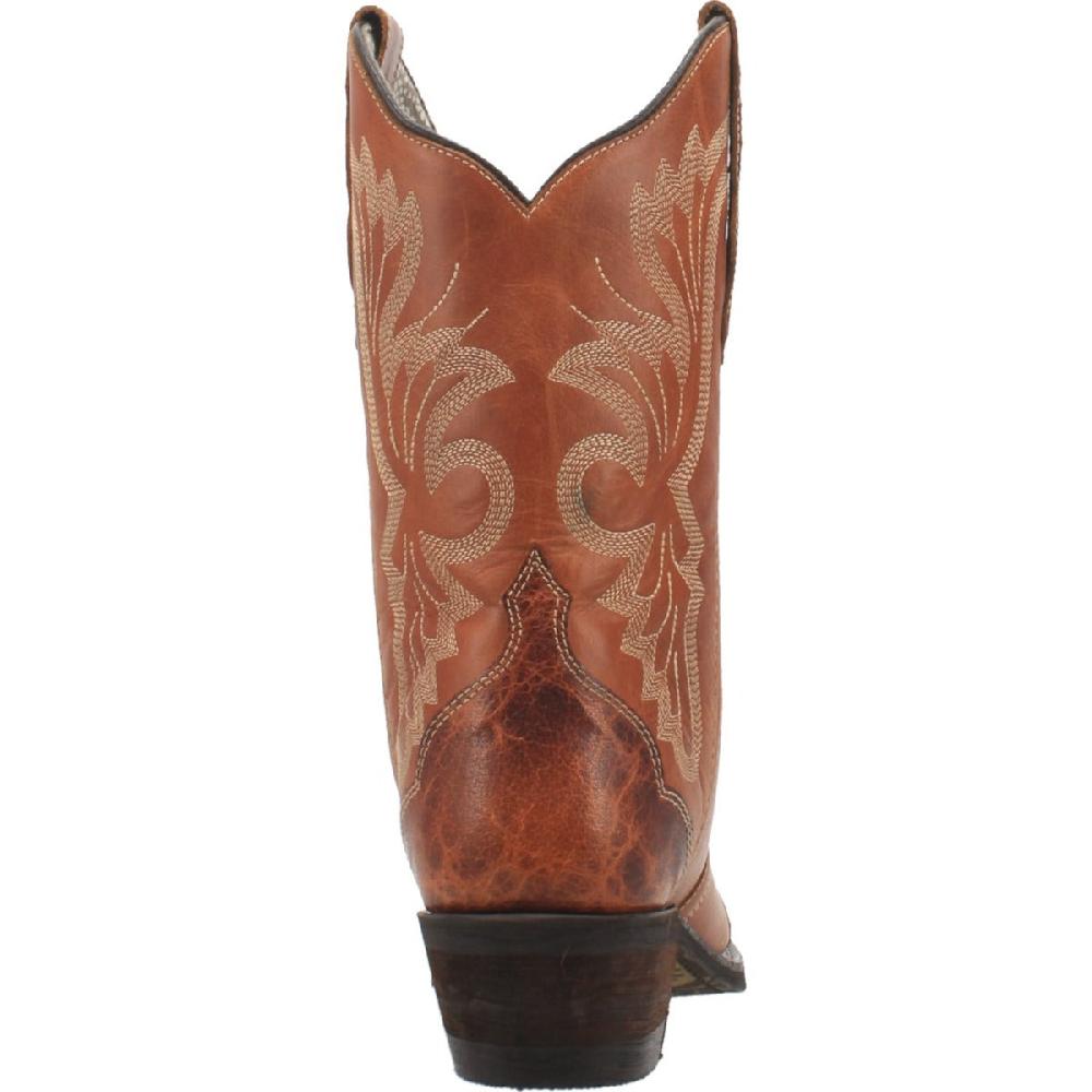 Laredo Brown Vinny Snip Toe Tan Ladies Western Boot 52351