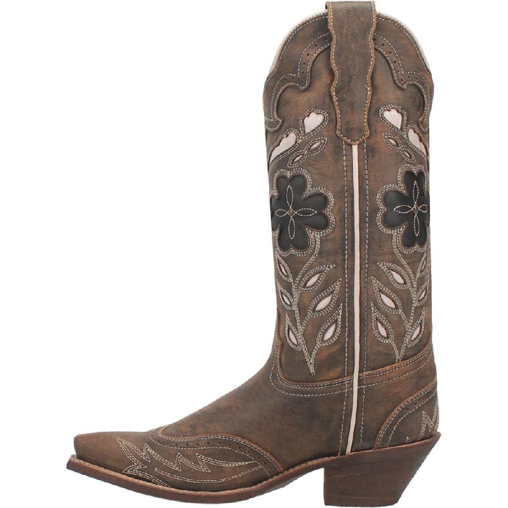 Laredo Brown Zuri Women's 12 Inch Snip Toe Leather Western Boots 54268