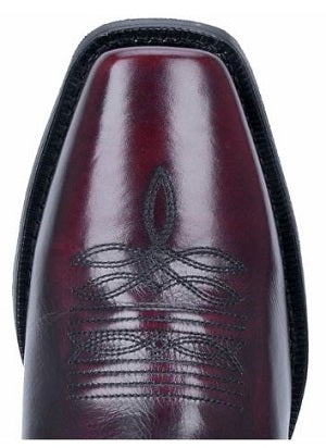 Laredo Men's Lawton Black Cherry Square Toe Leather Cowboy Boots 68448