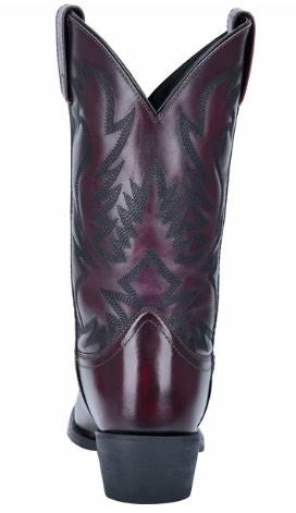 Laredo Men's Lawton Black Cherry Square Toe Leather Cowboy Boots 68448