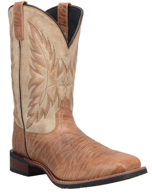 Laredo Men's Waggoner Tan Broad Toe Bone Upper 7851