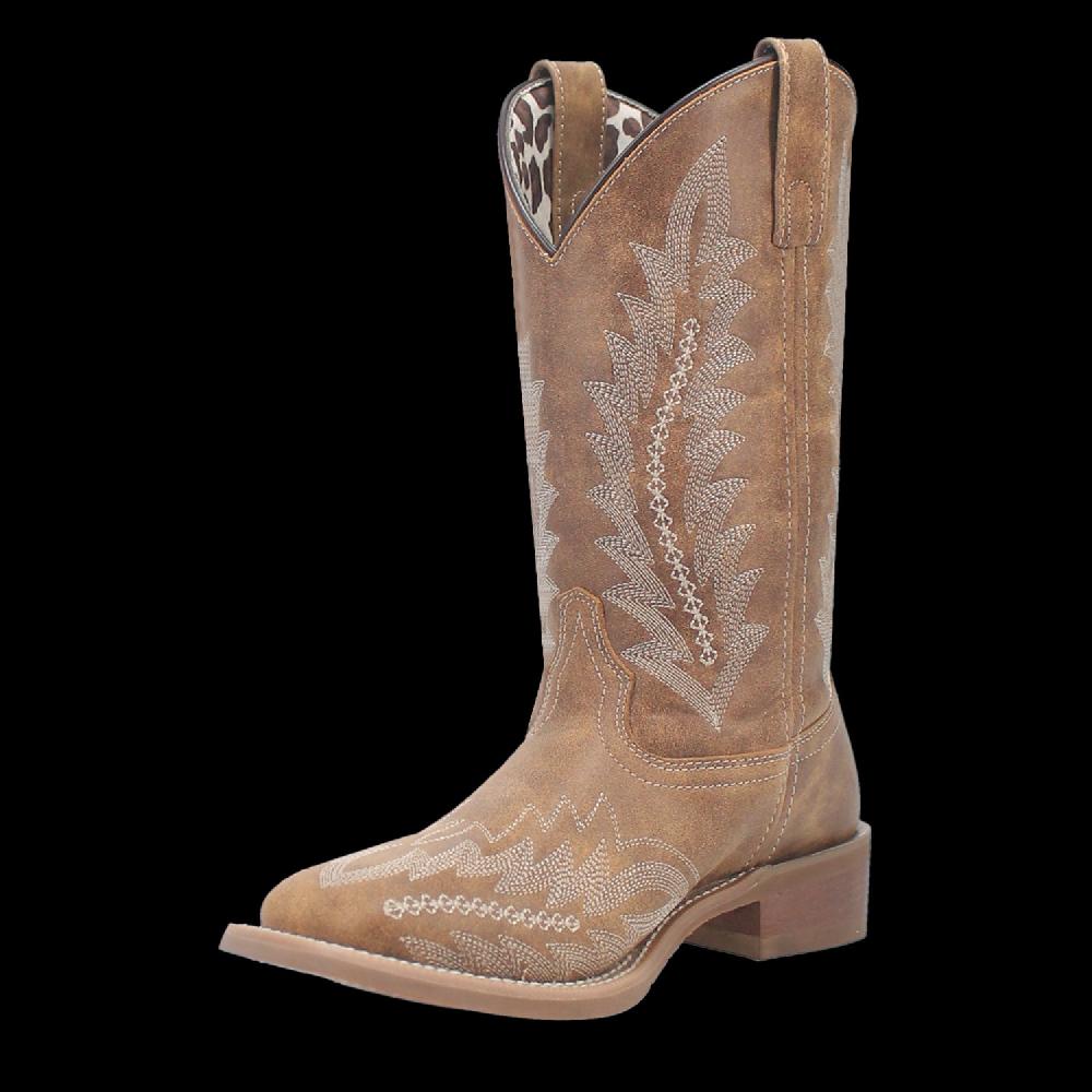 Laredo Off White/Tan Cheyenne Women's Leather Boots 5717
