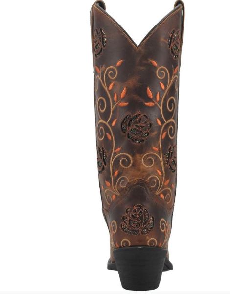 Laredo Tan And Brown Rose Womens Western Boots 52392