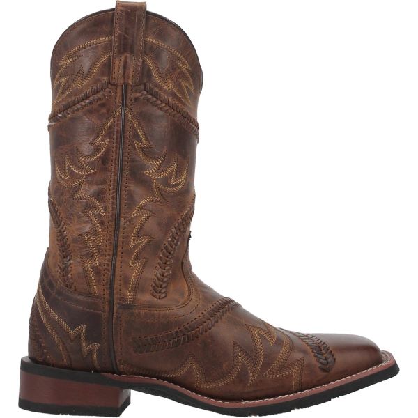 Laredo Tan Arlo Mens Square Toe Western Boots With Stitching 7959