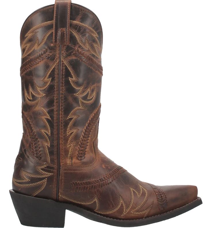 Laredo Tan Jag Mens Leather Snip Toe Western Boots 68425
