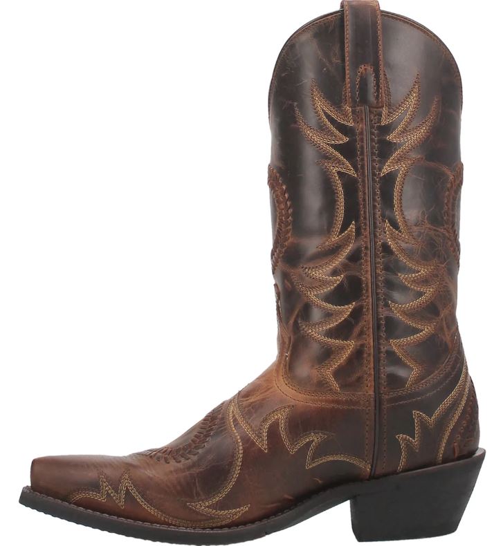 Laredo Tan Jag Mens Leather Snip Toe Western Boots 68425