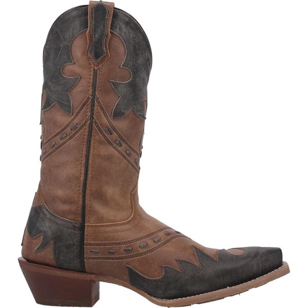 Laredo Tan Porter Mens Snip Toe Western Boots With Stich Overlay 68408