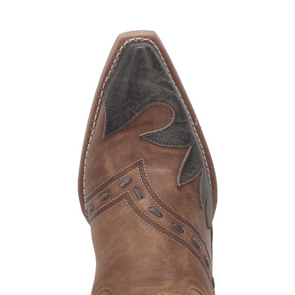 Laredo Tan Porter Mens Snip Toe Western Boots With Stich Overlay 68408