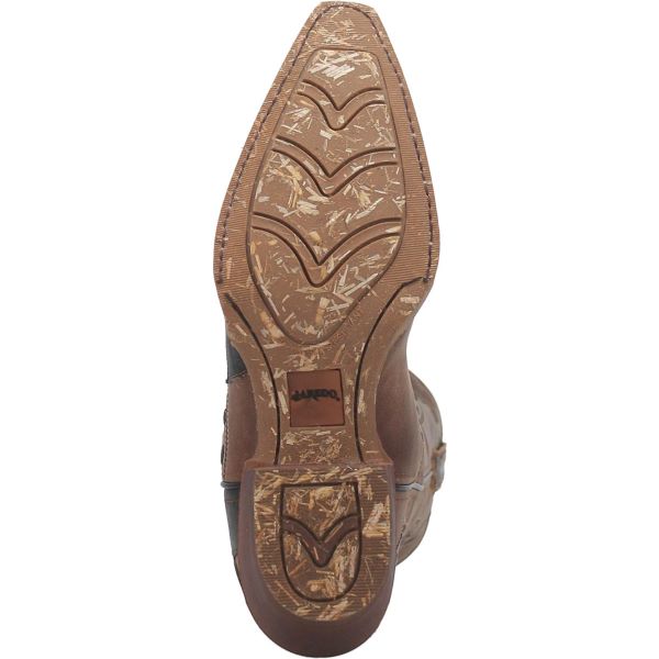 Laredo Tan Porter Mens Snip Toe Western Boots With Stich Overlay 68408