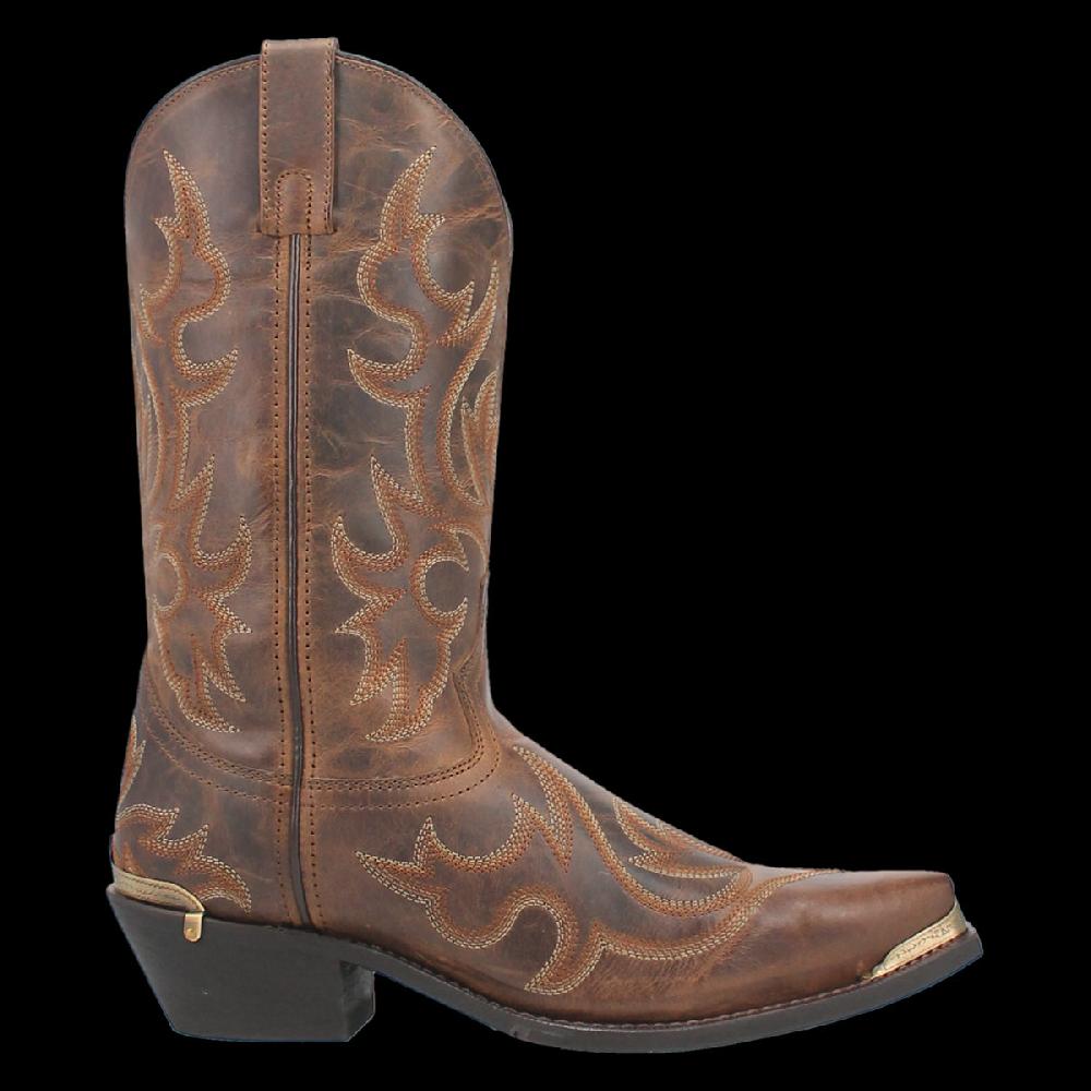 Laredo Tan/Tan Jameson Men's 12 Inch Snip Toe Leather Western Boots 68549