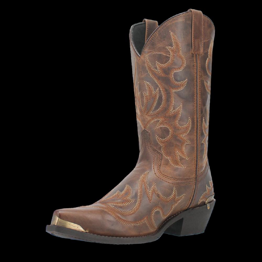 Laredo Tan/Tan Jameson Men's 12 Inch Snip Toe Leather Western Boots 68549