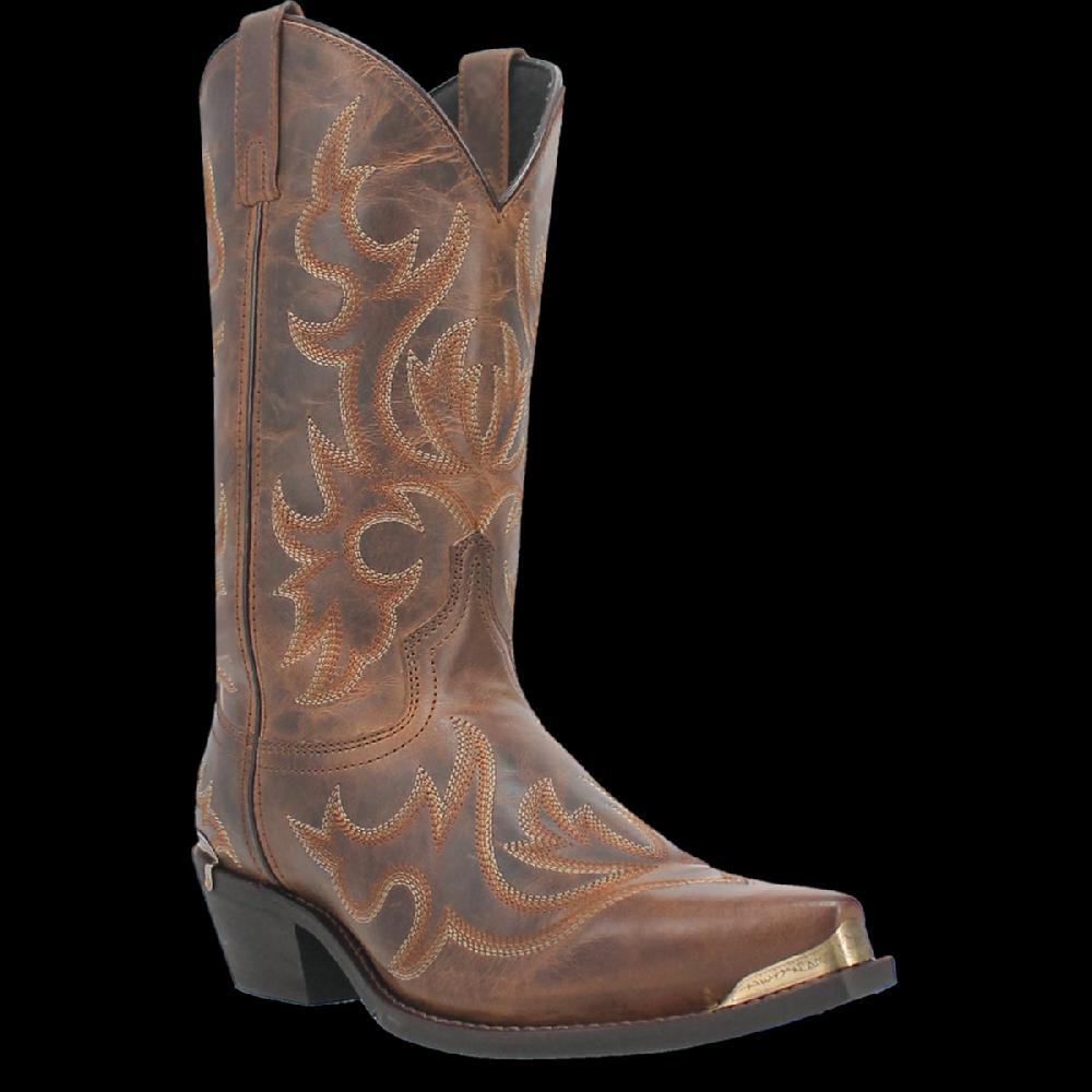 Laredo Tan/Tan Jameson Men's 12 inch Snip Toe Leather Western Boots 68549