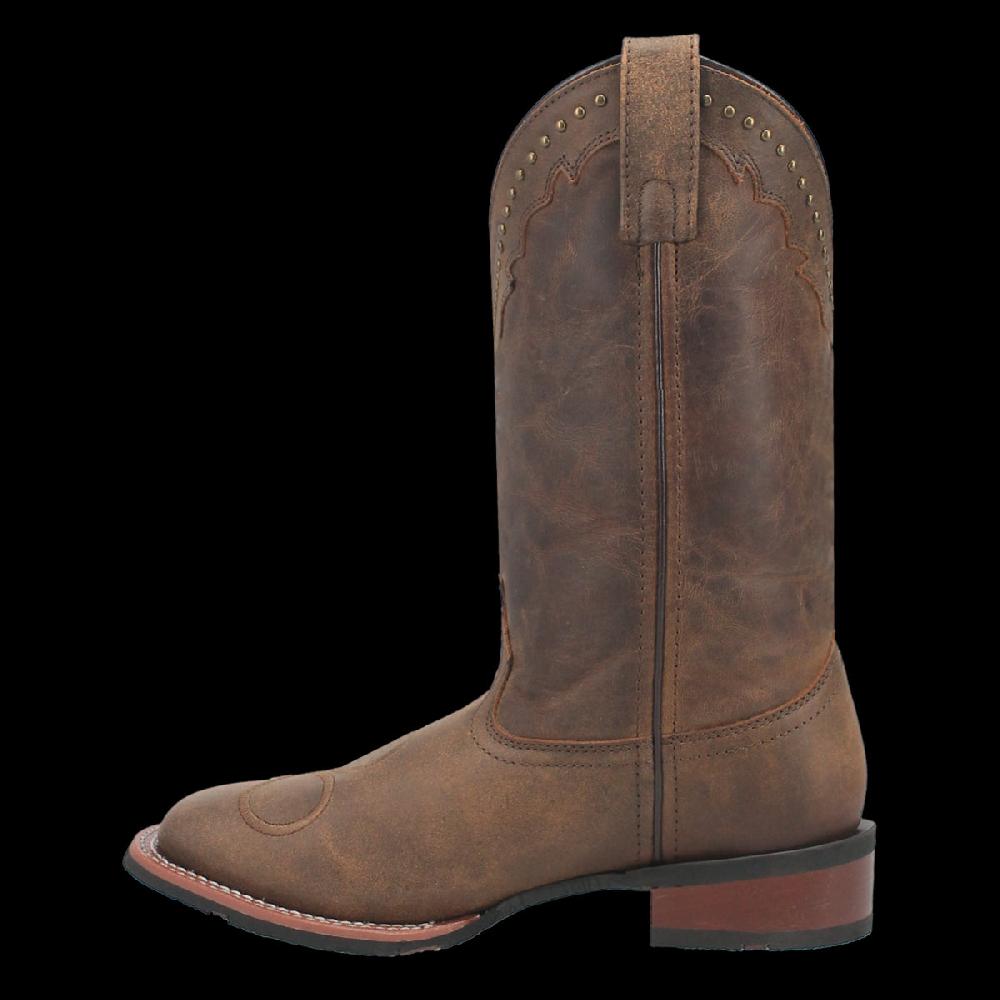 Laredo Tan/Tan Wenda Wormen's 11 Inch Broad Square Toe Leather Boots 5613