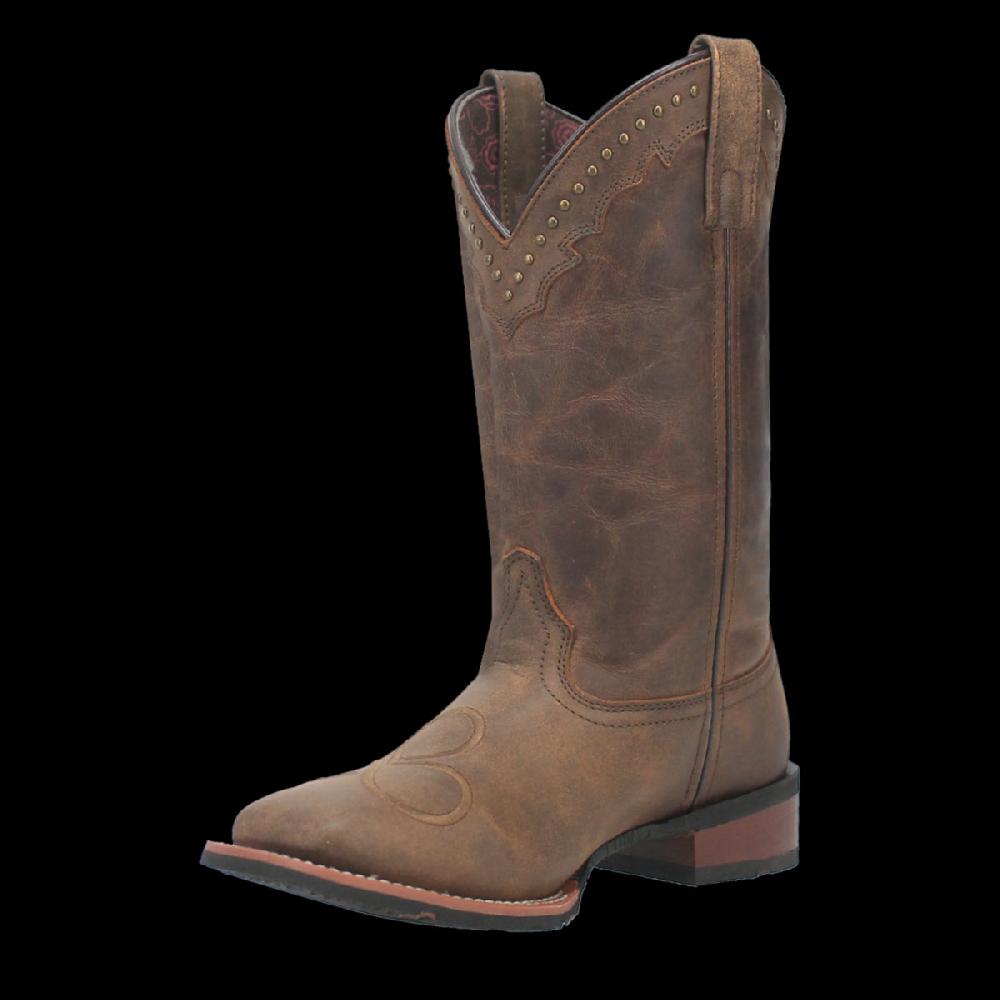 Laredo Tan/Tan Wenda Wormen's 11 Inch Broad Square Toe Leather Boots 5613