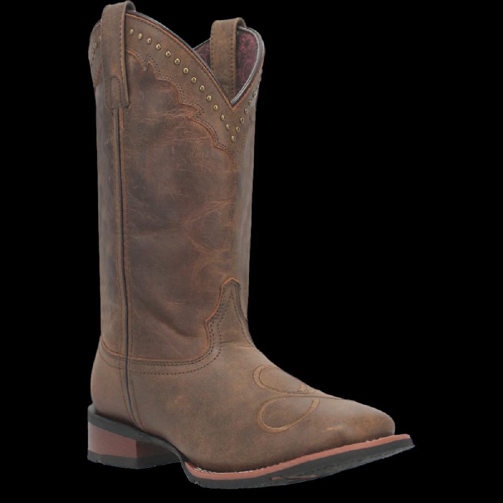 Laredo Tan/Tan Wenda Wormen's 11 inch Broad Square Toe Leather Boots 5613