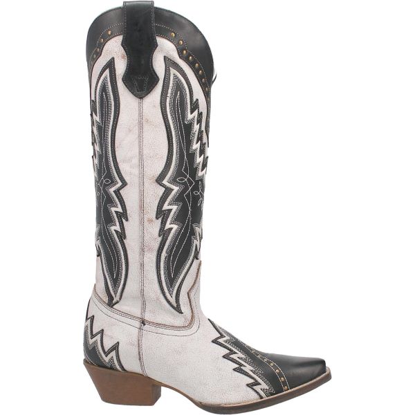 Laredo White/Black Shawnee 15 Inch Snip Toe Women's Western Boots 52460